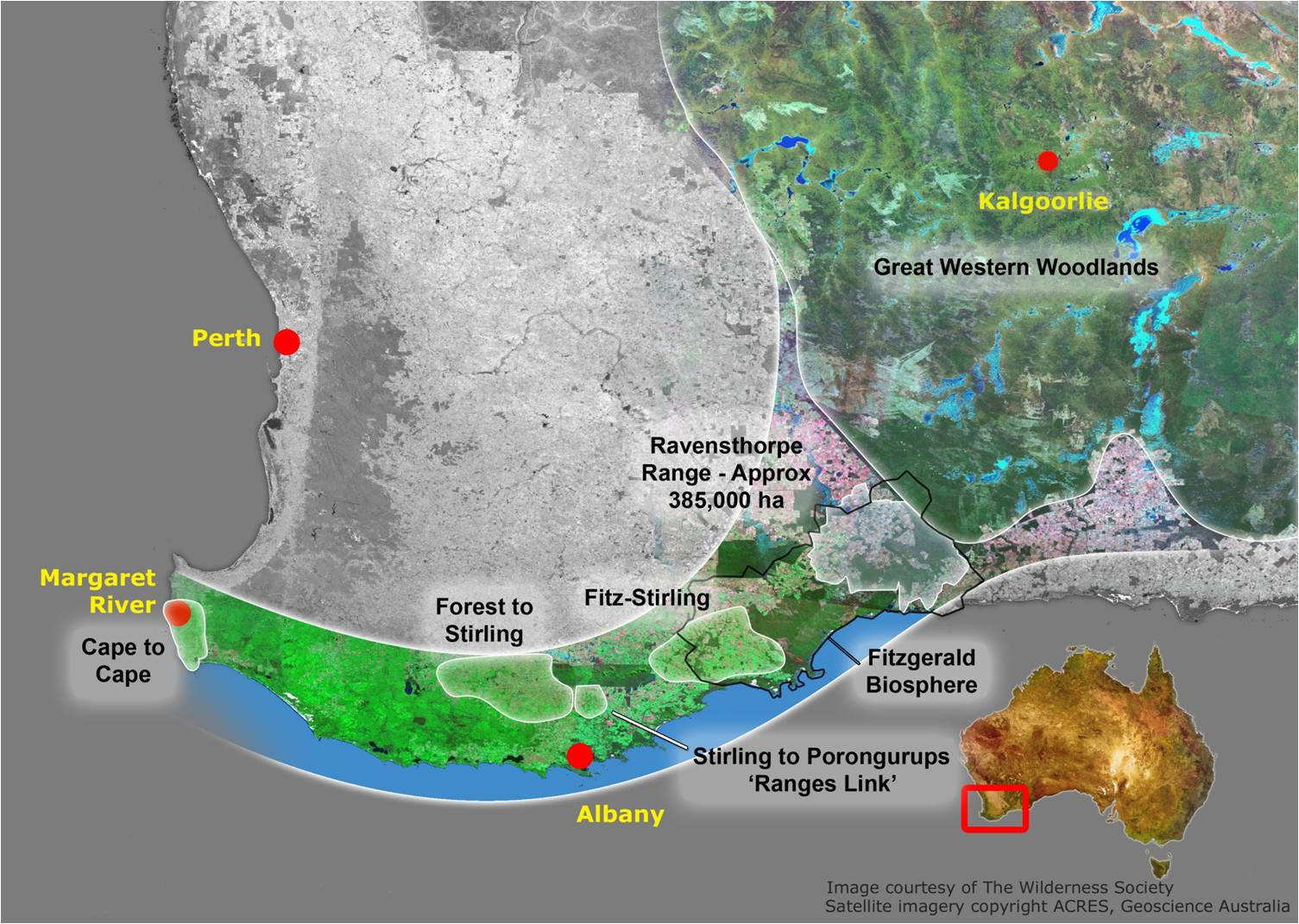 The landscape scale conservation initiative that Threshold Environmental contributes to since 2006. Source: http://www.gondwanalink.org 